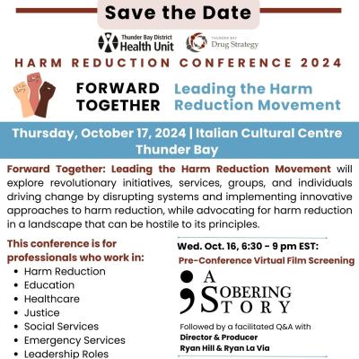 Save the date Oct 17 Harm Reduction Conference