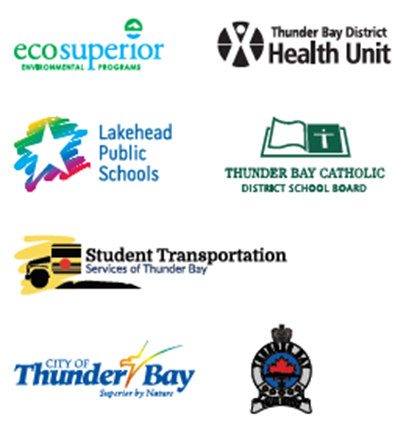 EcoSuperior, TBDHU, Lakehead Public Schools, TBCDSB, Student Transportation Services of Thunder Bay, City of TBay, Thunder Bay Police