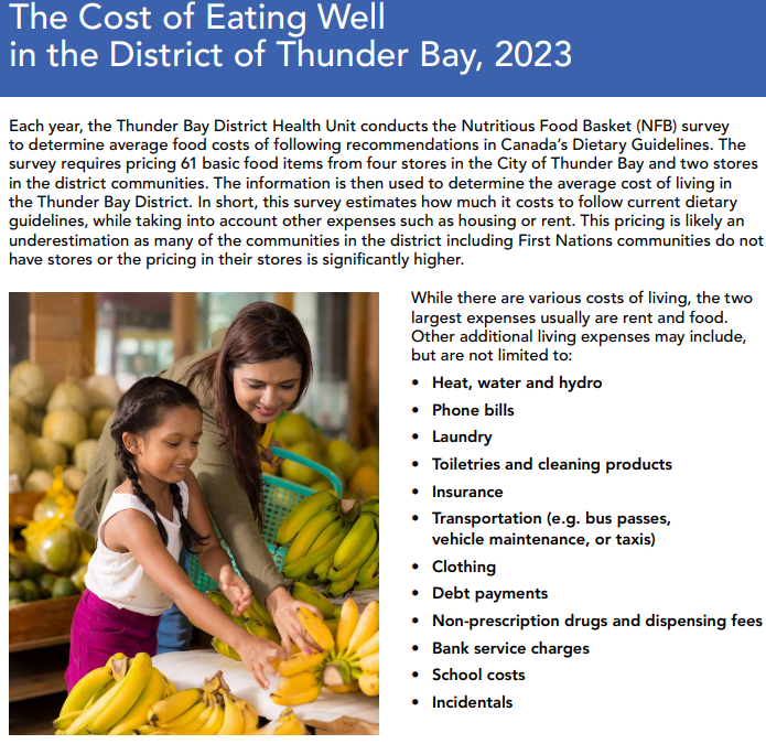 Cost of eating well report