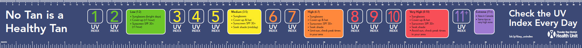 Fish measuring tape with UV Index