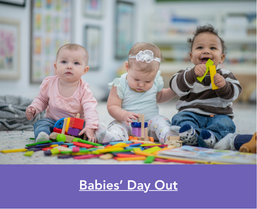 3 babies smile and play together