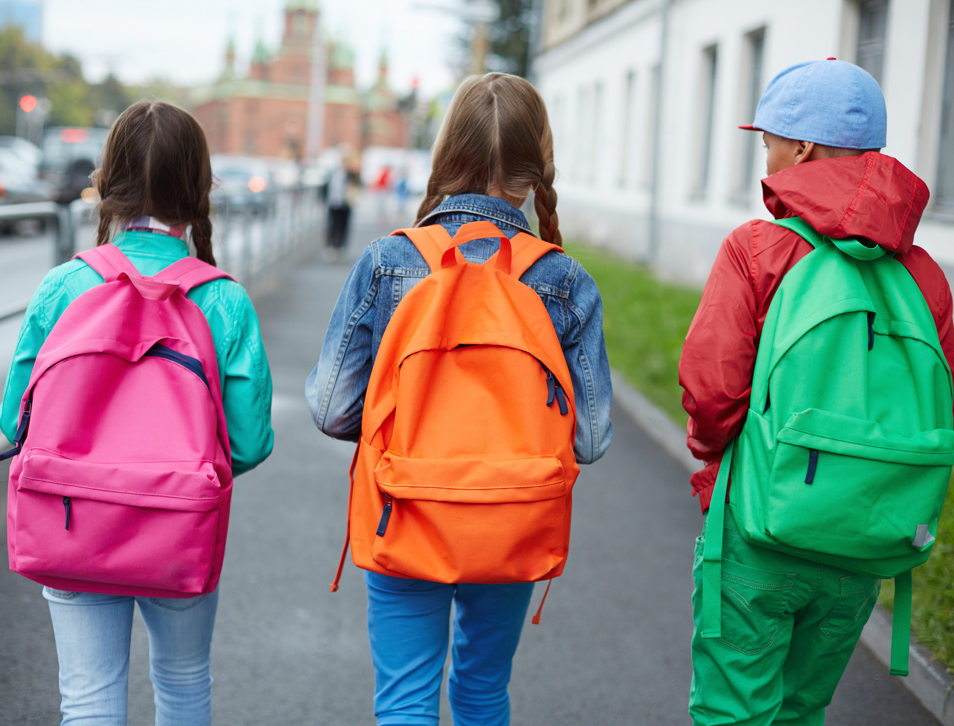 Kids walking to school