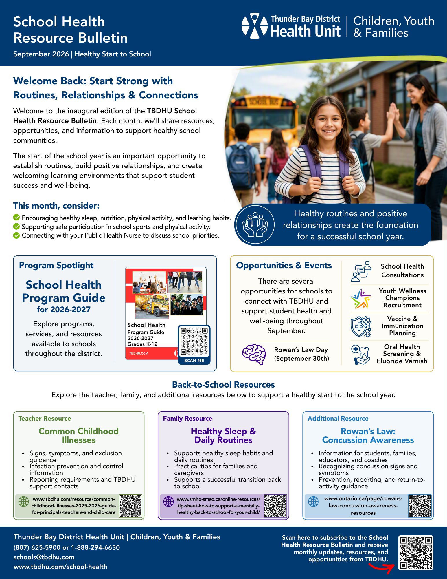 September 2026 School Health Resource Bulletin ENG