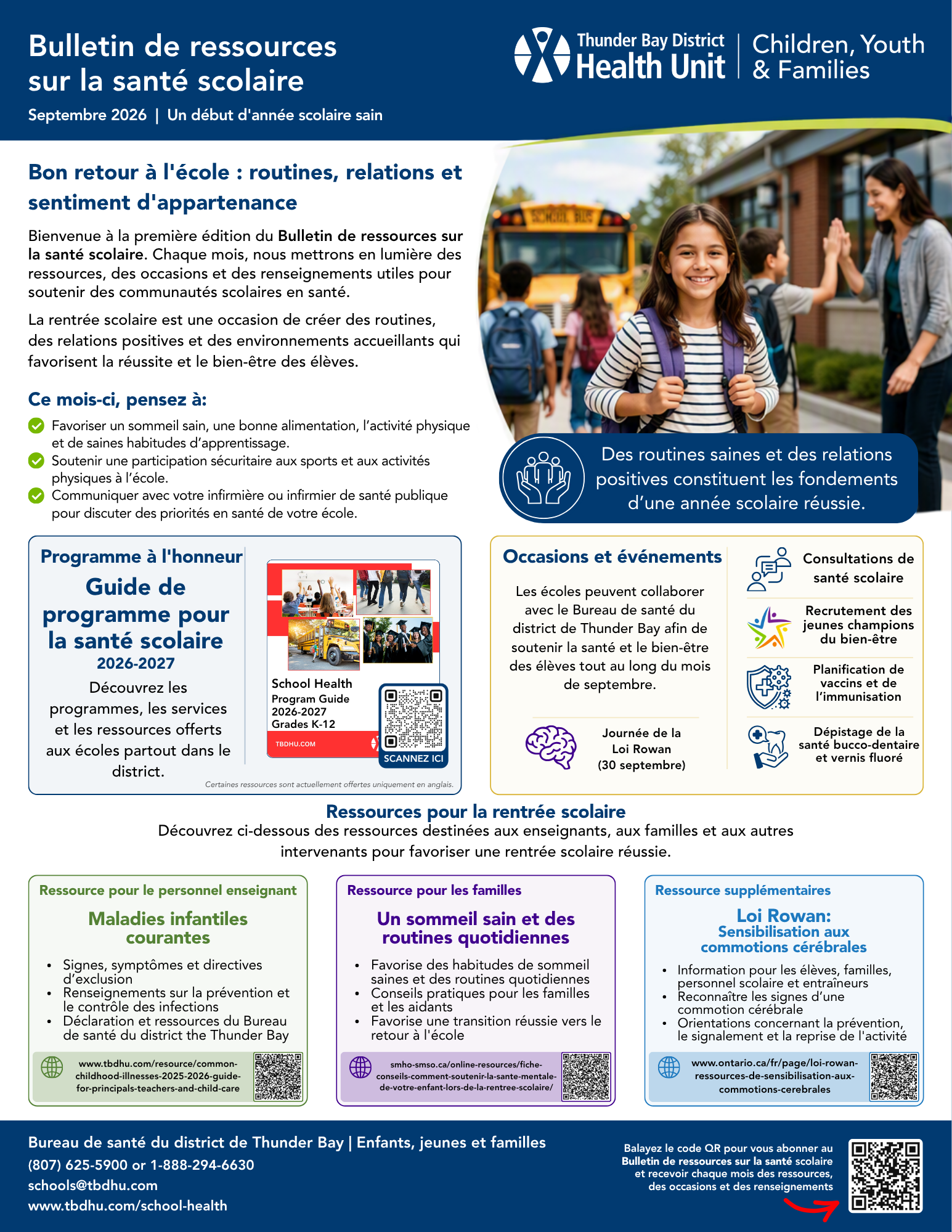 September 2026 School Health Resource Bulletin FR