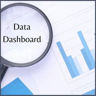 magnifying glass on a bar graph