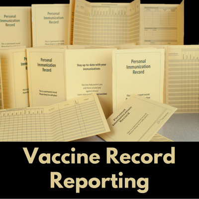 Yellow Vaccination record booklets