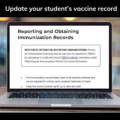 update your student's vaccine record