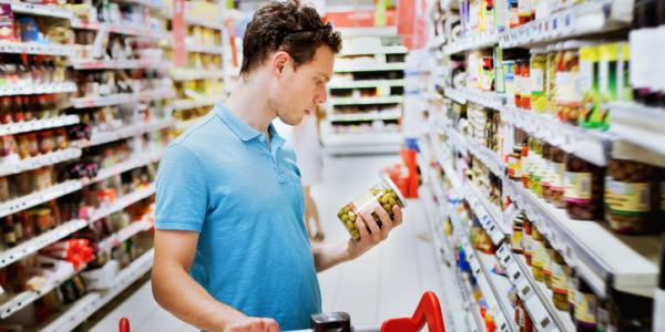 Man shopping for groceries