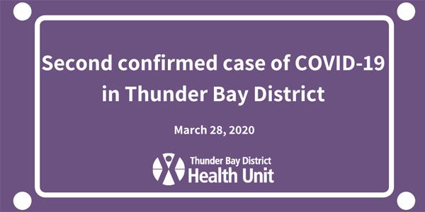 Thunder Bay District Health Unit Confirms Second Case of COVID-19