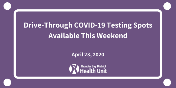 Drive-Through COVID-19 Testing Spots Available This Weekend