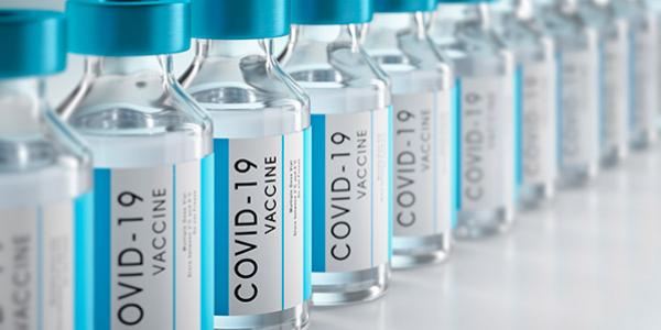 Line of COVID-19 Vaccination vials